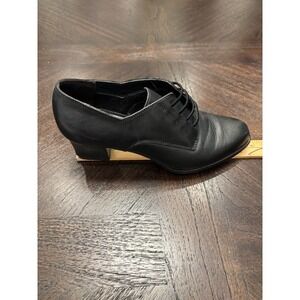 Stacia Dr Scholls Leather  Oxford Gel Sole Block Heel Lace Up Shoe Collegiate‎
